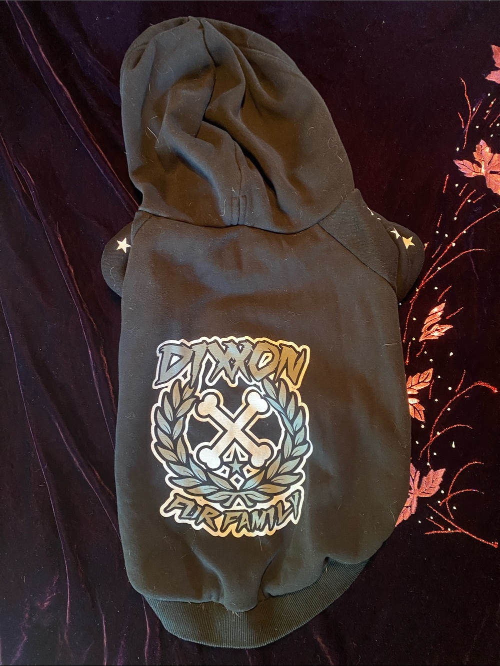 DIXXON Black Graphic Hoodie for Dogs